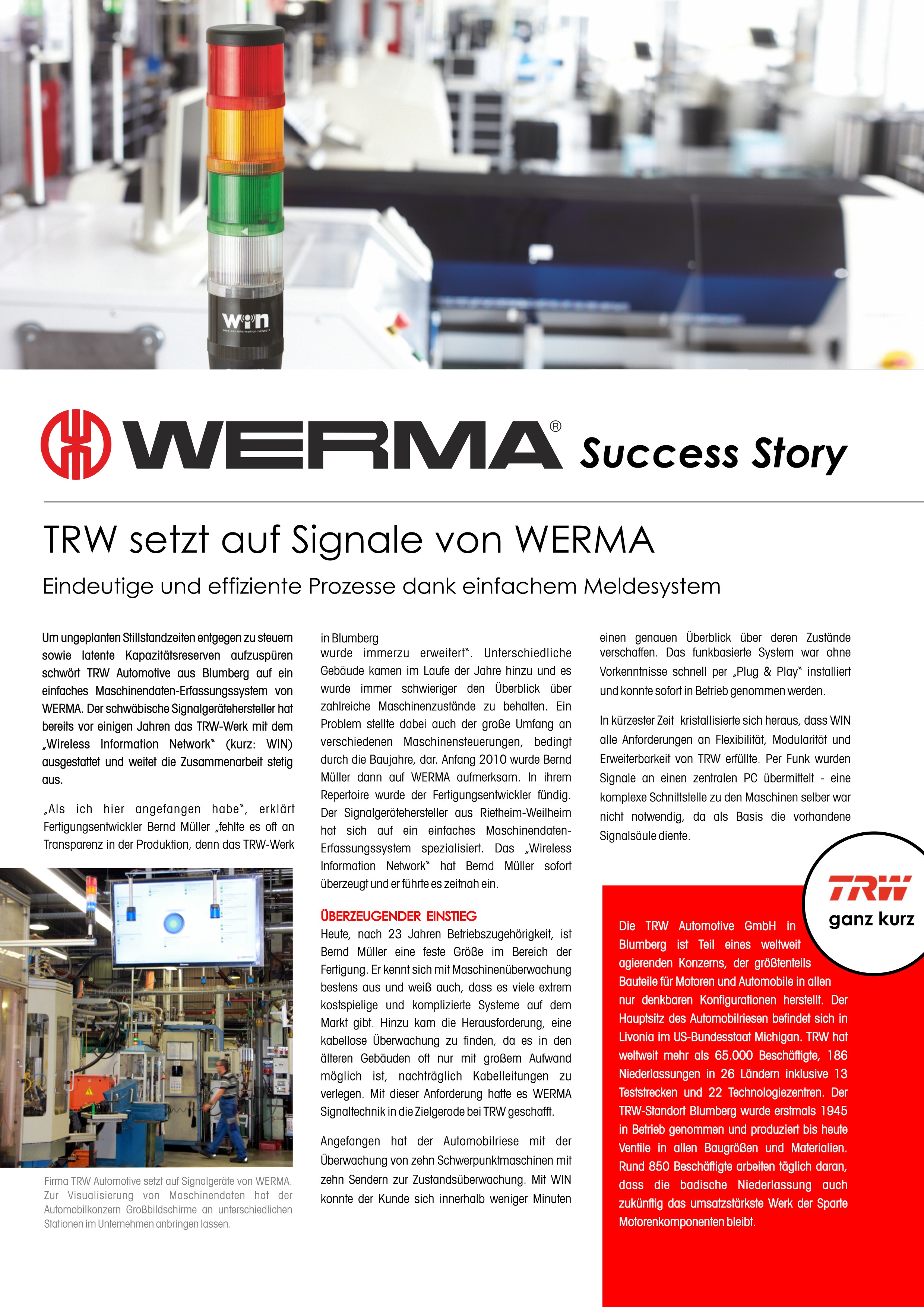 TRW - TRW calls for action with the help of WERMA <i>(english only)</i>